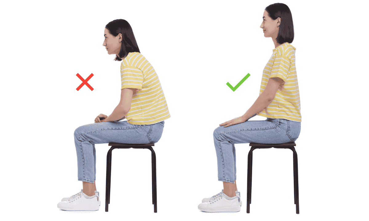 ukázka správného a nesprávného sezení