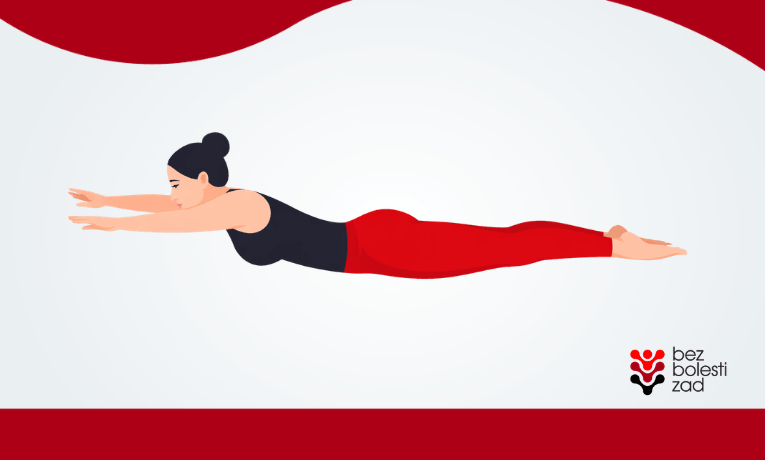 ilustrace cvičení superman