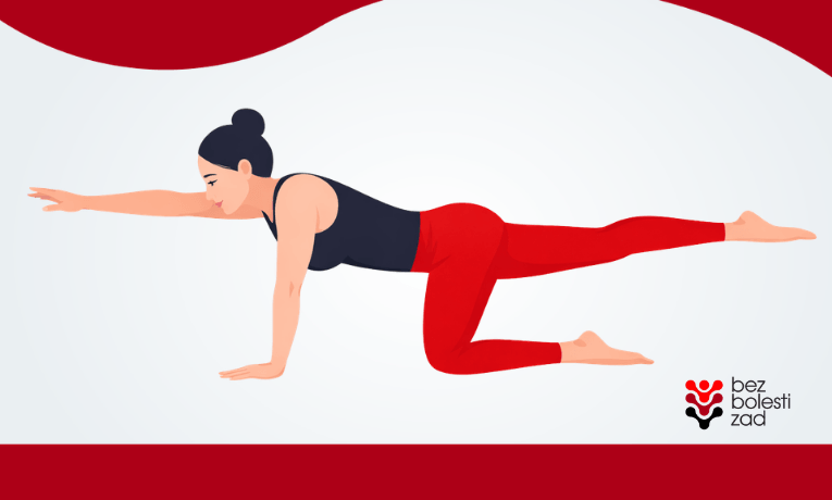 ilustrace cvičení předpažení a zanožení