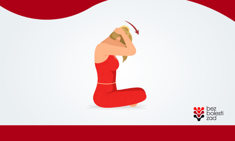 ilustrace cvičení předklon s rukama v týl