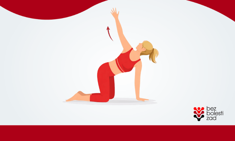 ilustrace cvičení kočka s rotací