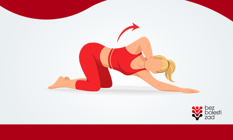 ilustrace cvičení rotace hrudníku